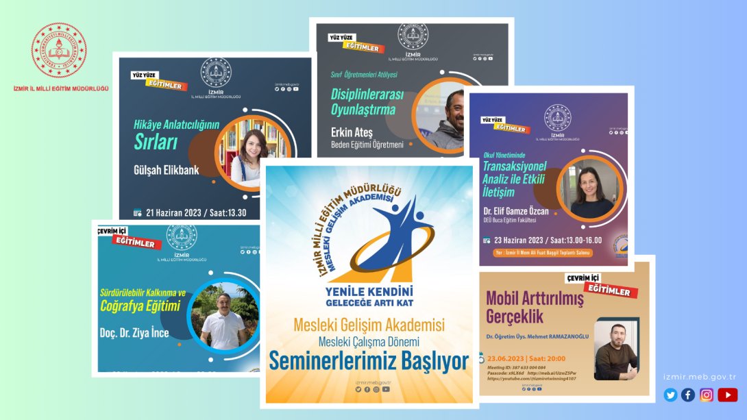 İzmir İl Milli Eğitim Müdürlüğünün Eğitim Yöneticileri ve Öğretmenlere Yönelik Yaz Dönemi Eğitimleri Başlıyor