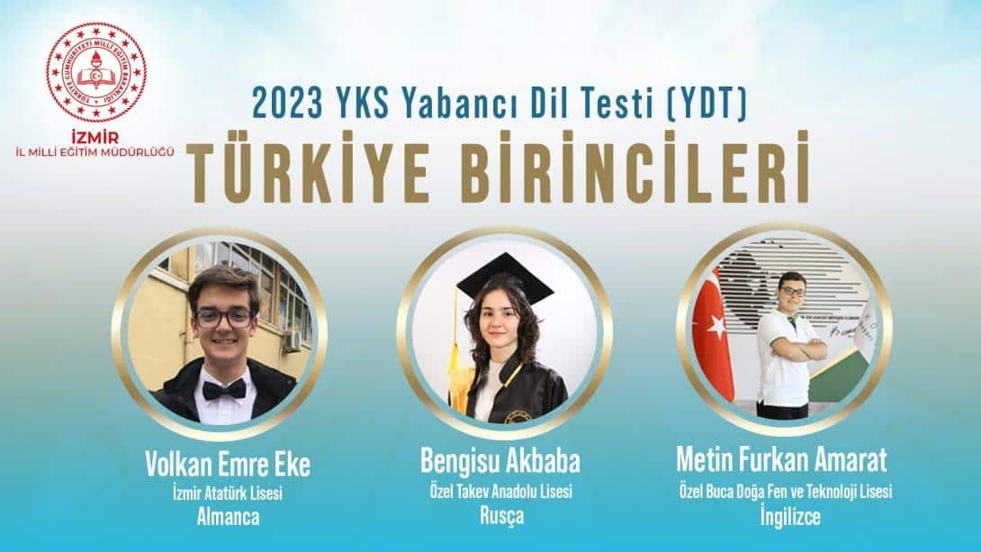 İzmir, Yabancı Dil Alanında 3 Birinci İle Yükseköğretim Kurumları Sınavı'nda (2023-YKS) Başarısını Kanıtladı