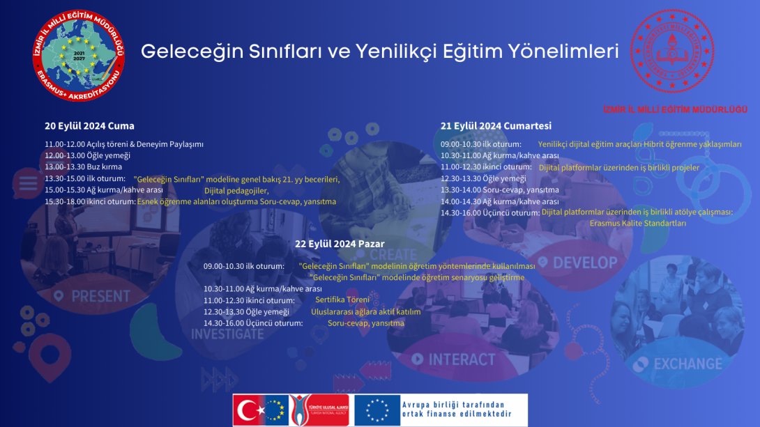 İzmir İl Milli Eğitim Müdürlüğü'nden Duyuru: Erasmus+ Deneyim Paylaşımı Çalıştayı