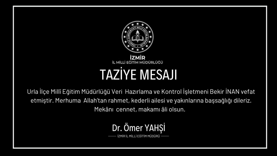 Vefat ve Başsağlığı